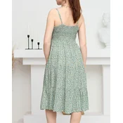 Resti Green short dress with a tiny floral pattern - Clothing