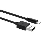 Ewent kabel USB-A v Micro-B, 1 m, pleten, črn