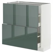 METOD / MAXIMERA Podni element,2 fioke, bela/Kallarp tamna sivozelena visokog sjaja, 80x37 cm