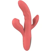 Adore Coraline - silikonski vibrator s pritiskom 3 u 1 s grijanjem (22 cm)
