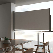 VIDAXL dvoriščna zložljiva stranska tenda (120x300cm), siva