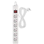 Emos P54217 Prenapetostna zaščita – 6 vtičnic, 5 m, bela (P54217)