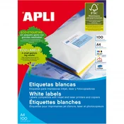 NEW Samolepilne etikete Apli 01244 100 Listi 60 mm Bela o 60 mm