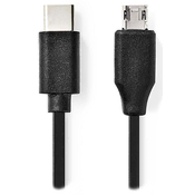 Nedis Kabel USB 2.0/ vtič USB-C - vtič USB micro-B/ črn/ v razsutem stanju/ 1 m