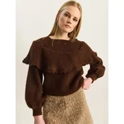 Bianco Lucci Pulover Pullover temno rjava