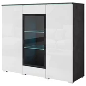 P & B Visoka Komoda Vera 120, Antracit, Bela, Led