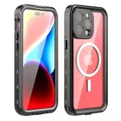 Vodoodporen ovitek ShellBox WaterProof za iPhone 15 Pro Max z IP68 za spuste do 1.5m globine - črn