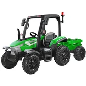 Velik traktor s prikolico 4x4 – zelen