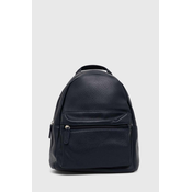 Kožni ruksak Answear Lab za žene, boja: tamno plava, mali, bez uzorka