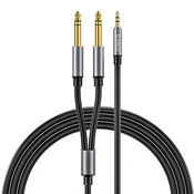 Orico Orico AX2N avdio kabel 3.5mm (minijak) na 2x 6.35mm (jack) - 1m, črn