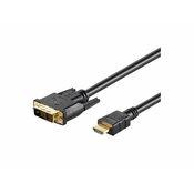 WENTRONIC HDMI - DVI kabl, 5m, Crni