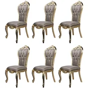 Casa Padrino luxury baroque dining chair set of 6 purple/antique gold/black - Magnificent baroque style kitchen chairs - Baroque dining room furniture - Luxury furniture baroque style