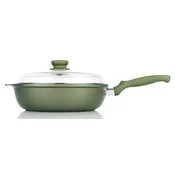 Risoli Globoka ponev proti prijemanju Dr. Green 24 cm, s steklenim pokrovom, za indukcijo
