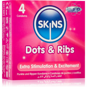 Skins Dots & Ribs prezervativi Vanilla 4 kom