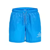 JACK & JONES Kratke kopalne hlače JPSTKAUAI  nebeško modra / bela