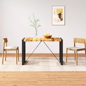 vidaXL Jedilna miza iz masivnega neobdelanega mangovega lesa 120 cm