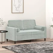 Vidaxl vidaXL Okrasne blazine, komplet 2 kosov, svetlo siva, O15x50 cm, žamet