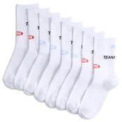PUMA Crew Socks Youth (4-Pack), Kids, White/Various Logo Colors, 39-42