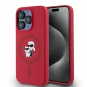 shumee Ovitek Karl Lagerfeld MagSafe za iPhone 15 Pro, rdeč