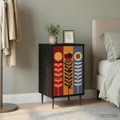 Vidaxl Nočna omarica ESSEN Črni hrast 36 x 33 x 61 cm Inženirski les