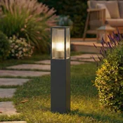 Lindby svetilka za pot Peldar, antracit/nagubana, 80 cm - Sodobni - antracit, prozoren - Aluminij
