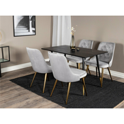 jedilnica set Dallas 1673 (Siva + zlata) 75x85x120cm
