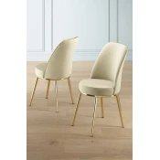 Hanah Home Set stolica Pefa, 45x91x42 cm, 6 komada, Zlatno-krem boje