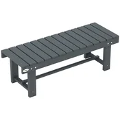 OUTSUNNY Zunanja nepremočljiva klop za 2 osebi iz smrekovega lesa, klop za vrt in teraso, nosilnost do 250 kg, 110x38x35 cm, siva