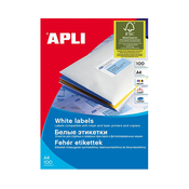 APLI bele nalepke 64,6x33,8mm, 24/stran, 100 listov
