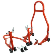 Komplet 2 stojal za motorno kolo, spredaj/zadaj, 450 kg