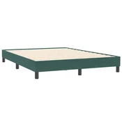 Vidaxl posteljni okvir brez vzmetnice temno zelena 140x210 cm žamet