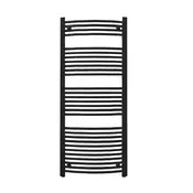 Radiator z ukrivljenim sušilnikom za brisače 1400x600 mm črn