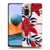 Silikonski prozorni ovitek za Xiaomi Redmi Note 10 Pro - Red Lily