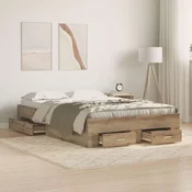 vidaXL vidaXL Postelja z predali Artisan Oak 120x200 cm Inženirski les, (22051139)