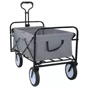 vidaXL Zložljiv ročni voziček Siva 94 x 53 x 99 cm Oxford tkanina