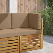 Jastuk za vanjsku sofU 3 pcs Sivo-smeda Poliester