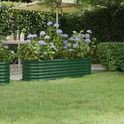 Povišena vrtna gredica od pocincanog celika 152 x 40 x 36 cm zelena
