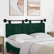 vidaXL Visoki naslon za glavo Temno zelena 150 x 55 x 5 cm Žamet