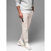 Ombre Mens sweatpants with ribbed cuffs and decorative zipper - sand