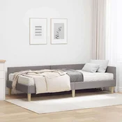Kutni krevetni okvir s madracem 2 pcs Sivo-smeda tkanina