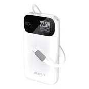 shumee K31 10000 mAh 22,5 W PD prenosna baterija z vgrajenim kablom - bela