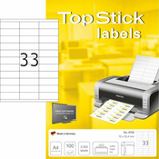 HERMA etikete TOPSTICK 70 x 25.4 mm, 33, 100, Bela