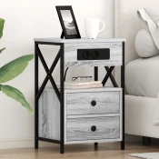 Nocni ormar 2 pcs Siva Sonoma 40 x 31 x 60 cm Konstruirano drvo