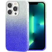 GS Bleščeč ovitek za iPhone 13 Pro, srebrn/moder