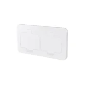 Solight 5B323W - Zunanja vgradna talna dvojna vtičnica IP55, bela, pravokotna