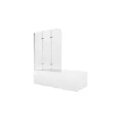 Mexen Vega pravokotna kad 170 x 70 cm z oblogo in 3-krilnim zaslonom 120 cm, prozorna, krom - 550117070X9012030100