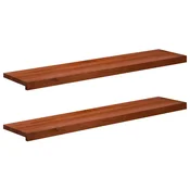 vidaXL Okenske police 2 kos Rjava 110 x 25 x 2 cm Trda bukovina