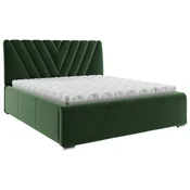 Boxxx OBLAZINJENA POSTELJA 160 cm x 200 cm , tekstil temno zelena
