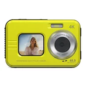 INF 4K Vodoodporni Digitalni Fotoaparat z Dvojnim Zaslonom za Selfije Yellow, (5000075417)