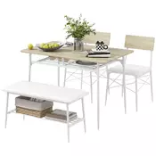 Homestar Jedilna miza z 4-delnim kompletom 110x70x75 cm hrast z shranjevalnim prostorom